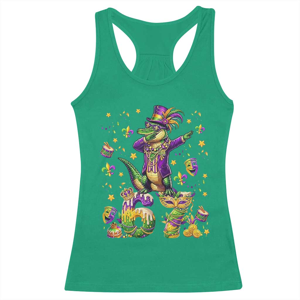 Funny Mardigator Alligator Six Seven Meme Racerback Tank Top Mardi Gras Gifts TS12 Irish Green Print Your Wear