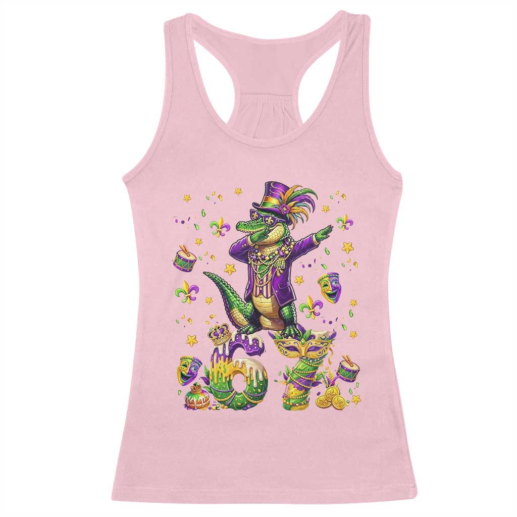 Funny Mardigator Alligator Six Seven Meme Racerback Tank Top Mardi Gras Gifts TS12 Light Pink Print Your Wear