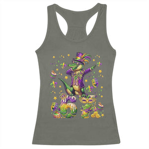 Funny Mardigator Alligator Six Seven Meme Racerback Tank Top Mardi Gras Gifts TS12 Military Green Print Your Wear