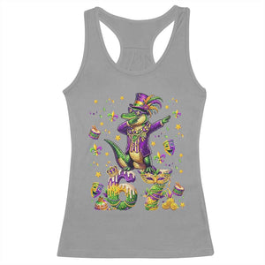 Funny Mardigator Alligator Six Seven Meme Racerback Tank Top Mardi Gras Gifts TS12 Sport Gray Print Your Wear