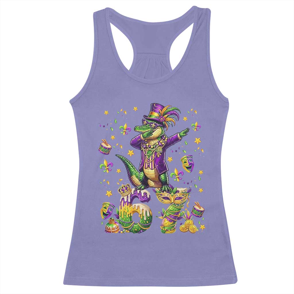 Funny Mardigator Alligator Six Seven Meme Racerback Tank Top Mardi Gras Gifts TS12 Violet Print Your Wear