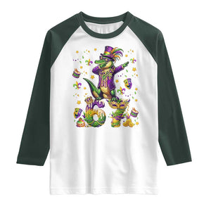 Funny Mardigator Alligator Six Seven Meme Raglan Shirt Mardi Gras Gifts TS12 White Dark Forest Green Print Your Wear