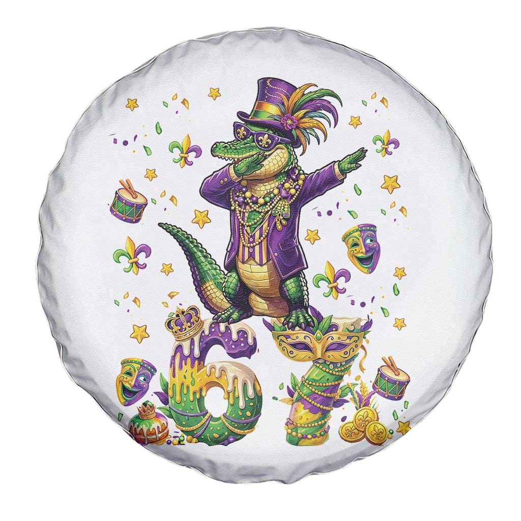 Funny Mardigator Alligator Six Seven Meme Spare Tire Cover Mardi Gras Gifts TS12 Print Your Wear