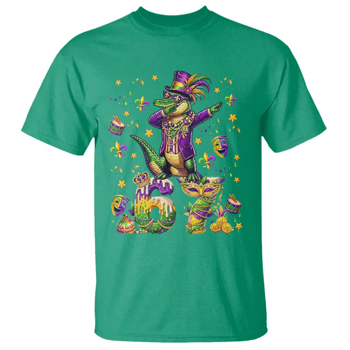 Funny Mardigator Alligator Six Seven Meme T Shirt Mardi Gras Gifts TS12 Irish Green Print Your Wear