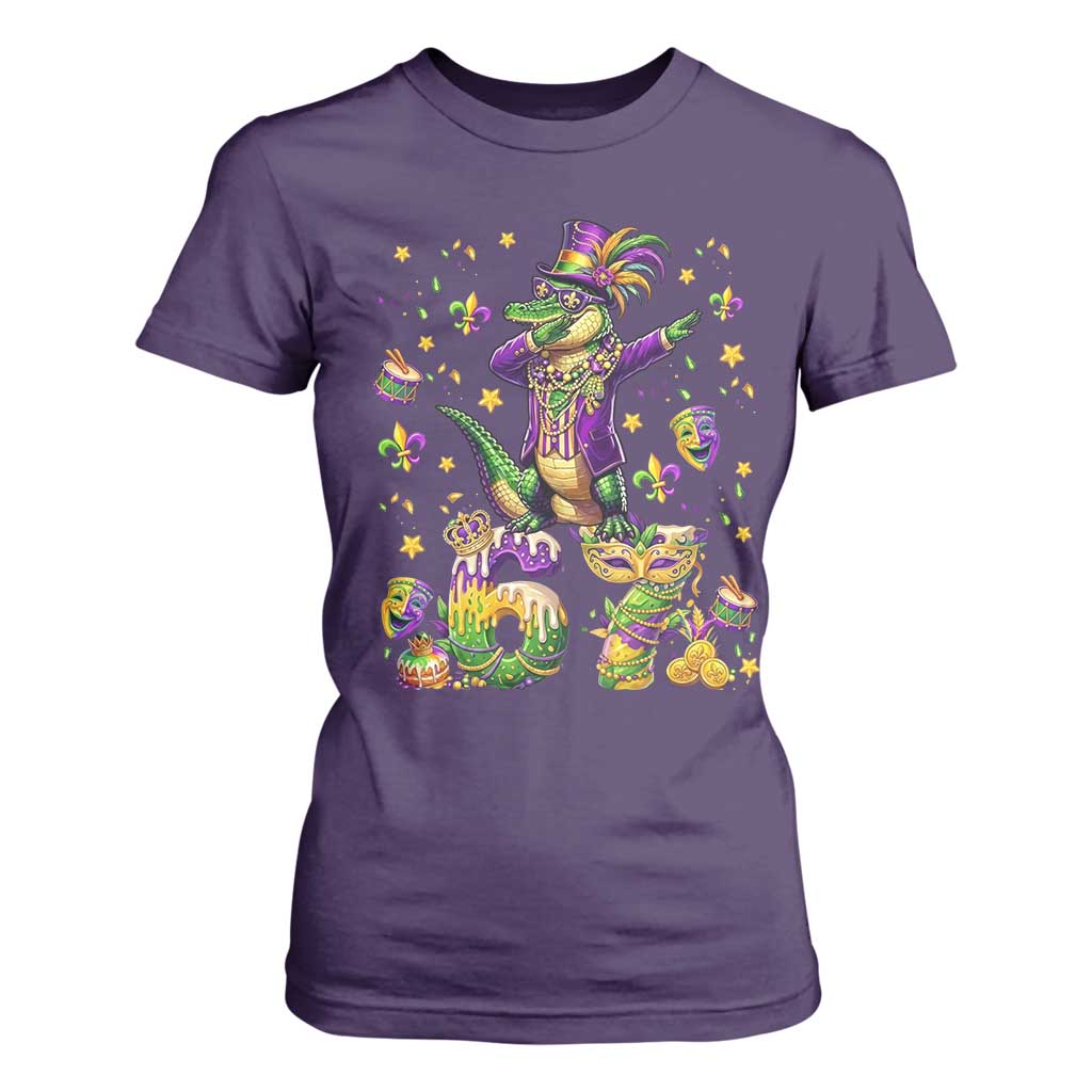 Funny Mardigator Alligator Six Seven Meme T Shirt For Women Mardi Gras Gifts TS12 Purple Print Your Wear