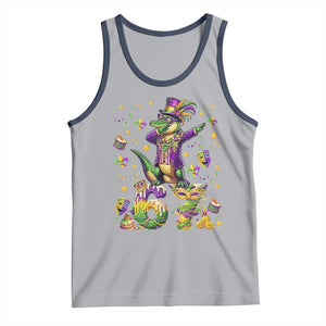 Funny Mardigator Alligator Six Seven Meme Tank Top Mardi Gras Gifts TS12 Athletic Heather Navy Print Your Wear