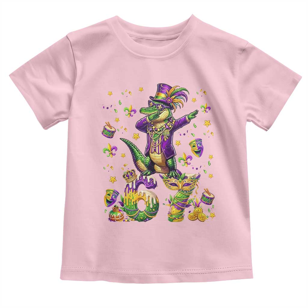 Funny Mardigator Alligator Six Seven Meme Toddler T Shirt Mardi Gras Gifts TS12 Light Pink Print Your Wear