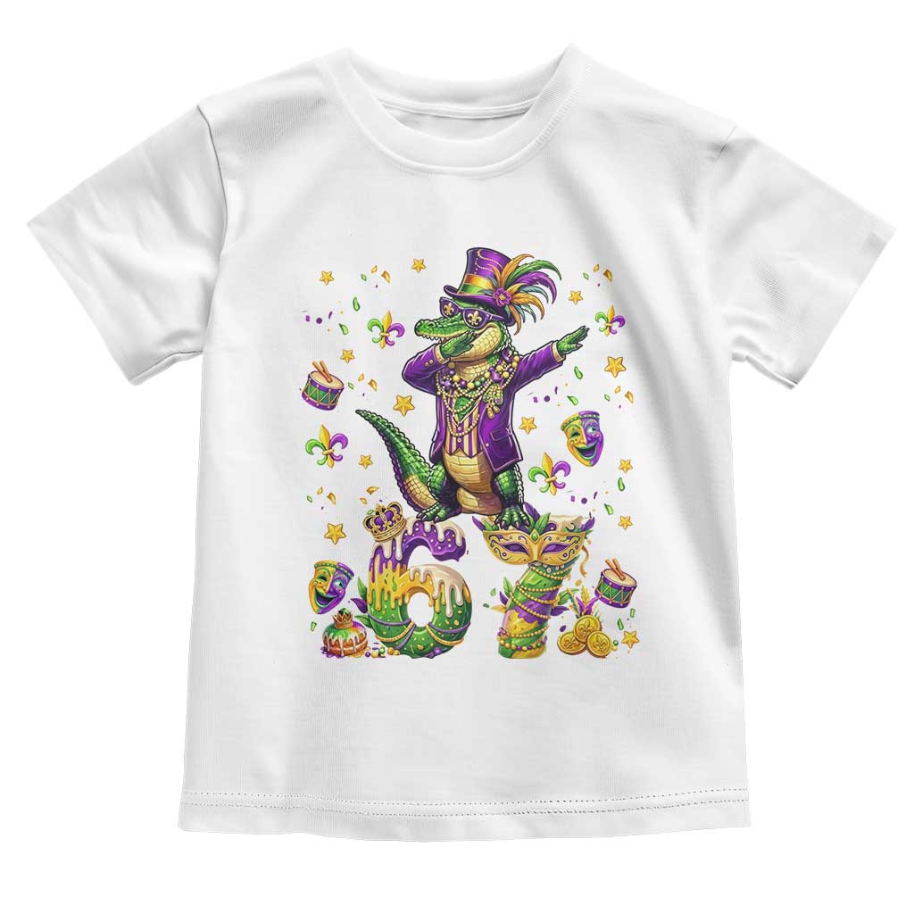 Funny Mardigator Alligator Six Seven Meme Toddler T Shirt Mardi Gras Gifts TS12 White Print Your Wear