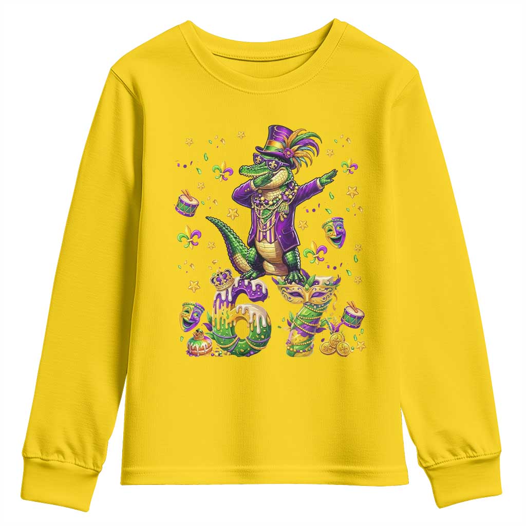 Funny Mardigator Alligator Six Seven Meme Youth Sweatshirt Mardi Gras Gifts TS12 Daisy Print Your Wear
