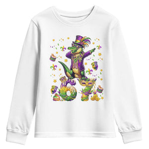 Funny Mardigator Alligator Six Seven Meme Youth Sweatshirt Mardi Gras Gifts TS12 White Print Your Wear