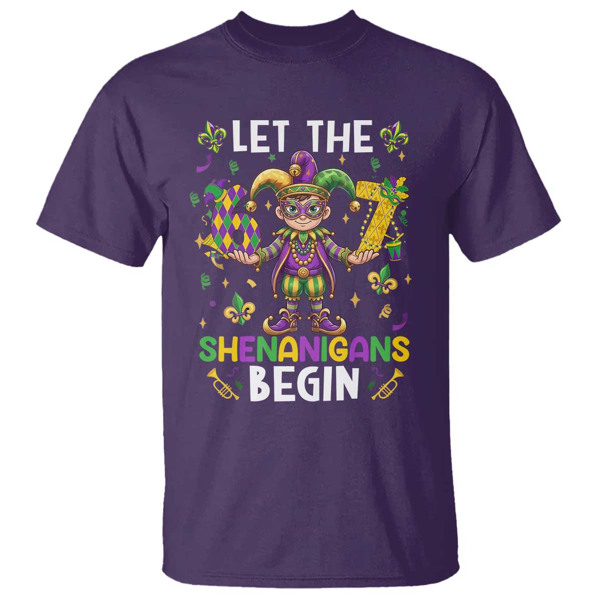 Let The 67 Shenanigans Begin T Shirt Six Seven Meme Mardi Gras TS12 Purple Print Your Wear