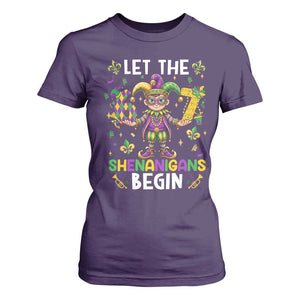 Let The 67 Shenanigans Begin T Shirt For Women Six Seven Meme Mardi Gras TS12 Purple Print Your Wear