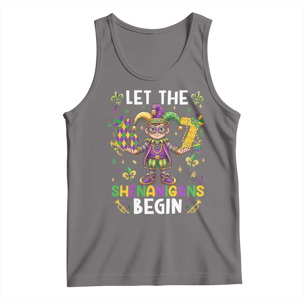 Let The 67 Shenanigans Begin Tank Top Six Seven Meme Mardi Gras TS12 Deep Heather Print Your Wear