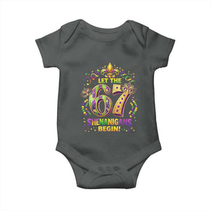 Mardi Gras Six Seven Baby Onesie Let The 67 Shenanigans Begin TS12 Dark Heather Print Your Wear