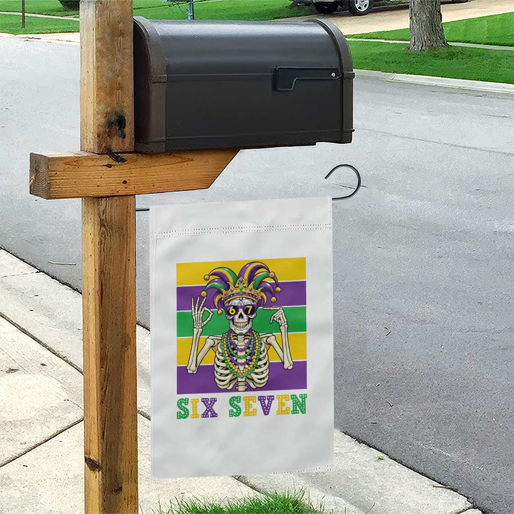 Funny Mardi Gras Skeleton Garden Flag Six Seven Meme TS12 Print Your Wear