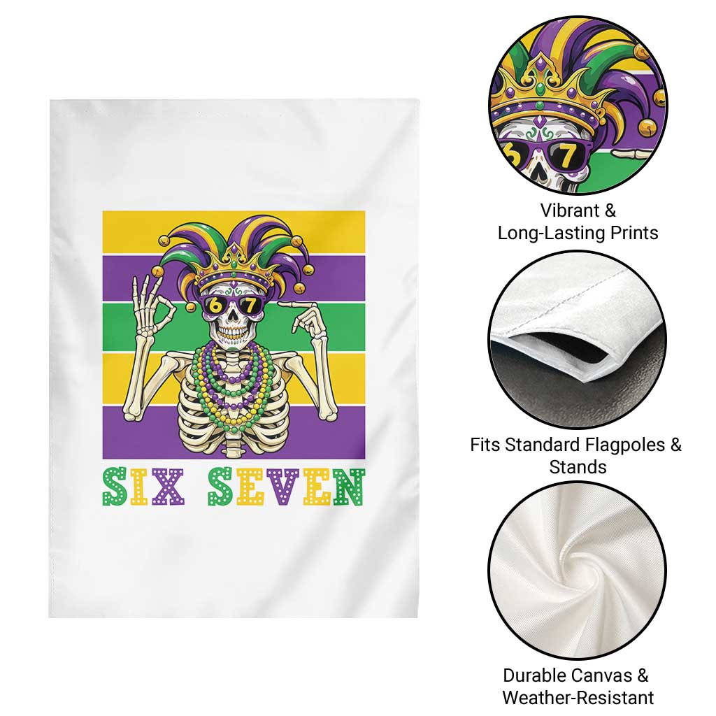 Funny Mardi Gras Skeleton Garden Flag Six Seven Meme TS12 Print Your Wear