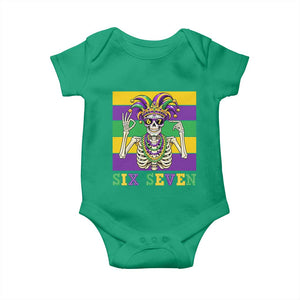 Funny Mardi Gras Skeleton Baby Onesie Six Seven Meme TS12 Irish Green Print Your Wear