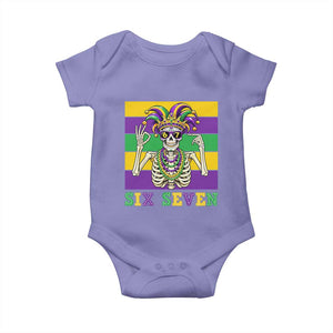 Funny Mardi Gras Skeleton Baby Onesie Six Seven Meme TS12 Violet Print Your Wear