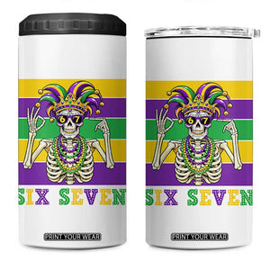 Funny Mardi Gras Skeleton 4 in 1 Can Cooler Tumbler Six Seven Meme TS12 One Size: 16 oz White Print Your Wear