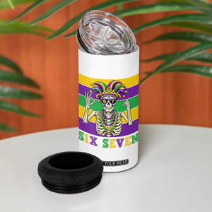 Funny Mardi Gras Skeleton 4 in 1 Can Cooler Tumbler Six Seven Meme TS12 Print Your Wear