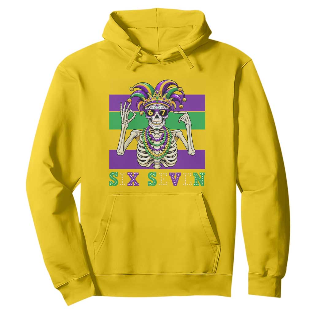 Funny Mardi Gras Skeleton Hoodie Six Seven Meme TS12 Daisy Print Your Wear