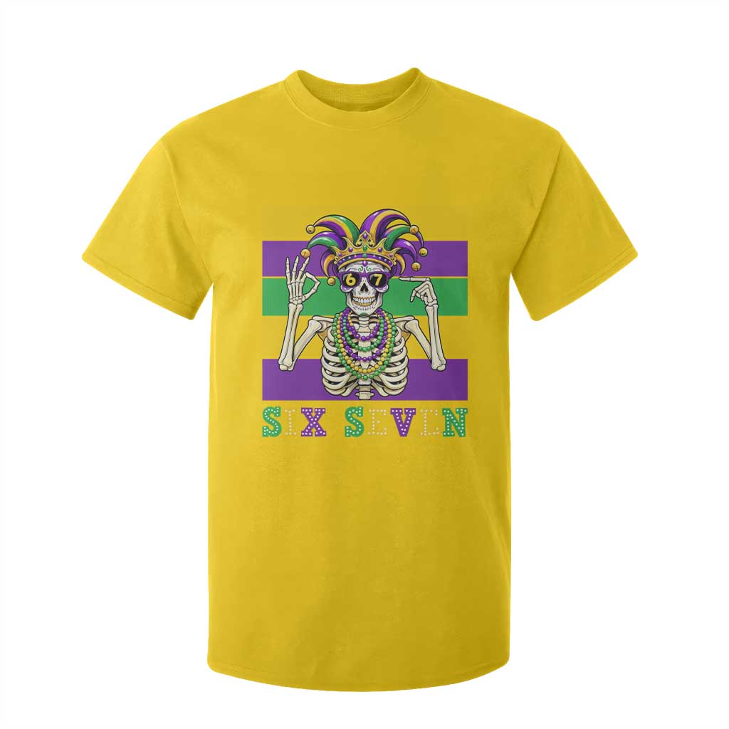 Funny Mardi Gras Skeleton T Shirt For Kid Six Seven Meme TS12 Daisy Print Your Wear