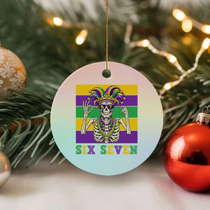 Funny Mardi Gras Skeleton Ceramic Ornament Six Seven Meme TS12 1pc Pastel Print Your Wear