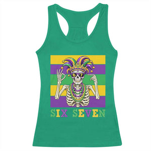 Funny Mardi Gras Skeleton Racerback Tank Top Six Seven Meme TS12 Irish Green Print Your Wear