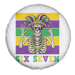 Funny Mardi Gras Skeleton Spare Tire Cover Six Seven Meme TS12 Print Your Wear