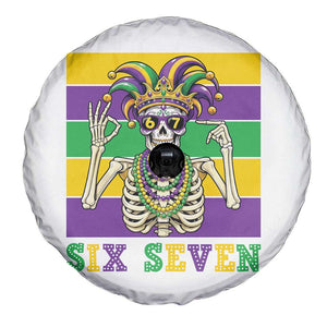 Funny Mardi Gras Skeleton Spare Tire Cover Six Seven Meme TS12 Print Your Wear