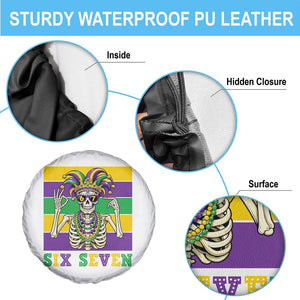 Funny Mardi Gras Skeleton Spare Tire Cover Six Seven Meme TS12 Print Your Wear