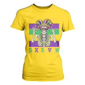 Funny Mardi Gras Skeleton T Shirt For Women Six Seven Meme TS12 Daisy Print Your Wear
