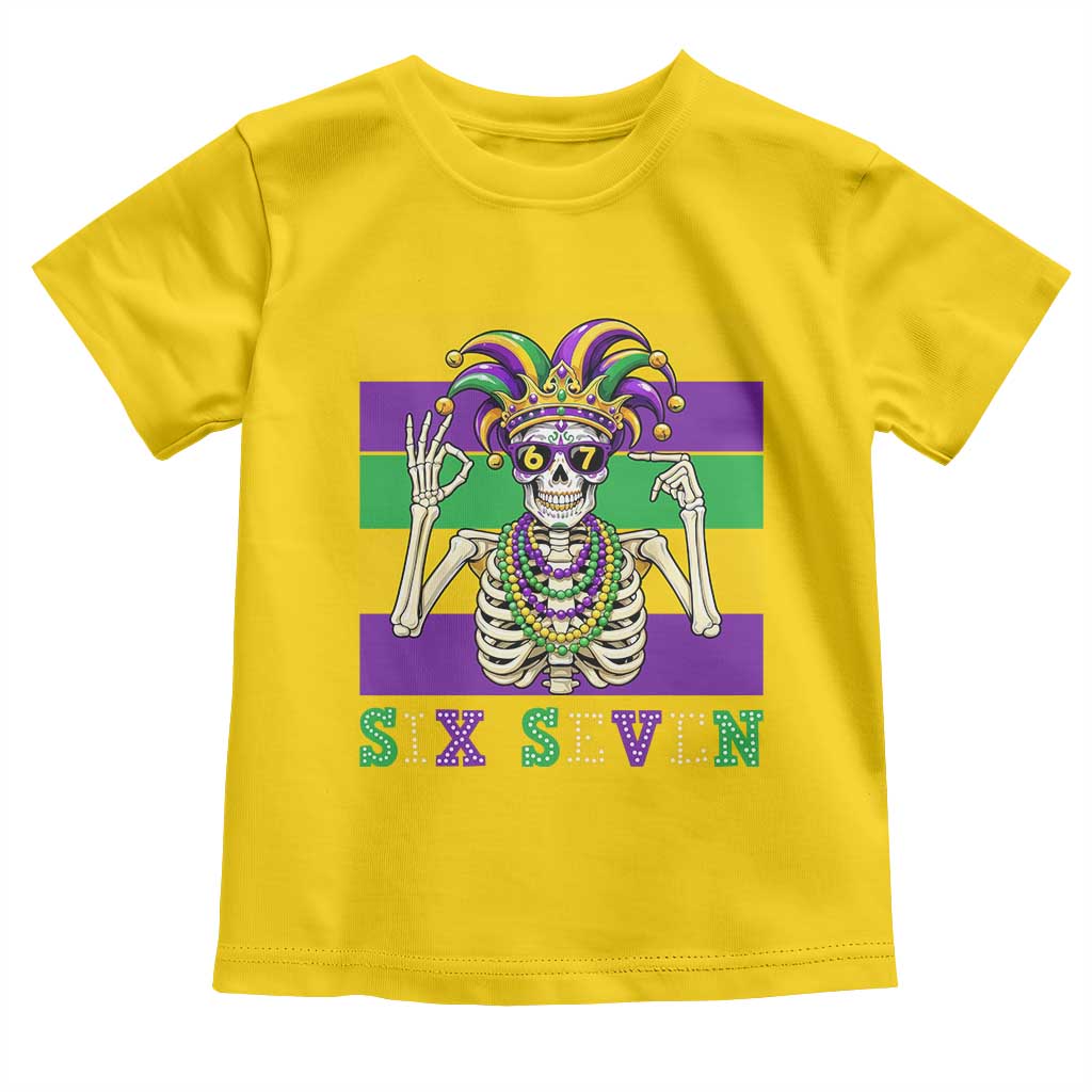Funny Mardi Gras Skeleton Toddler T Shirt Six Seven Meme TS12 Daisy Print Your Wear