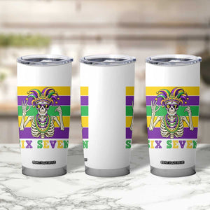 Funny Mardi Gras Skeleton Tumbler Cup Six Seven Meme TS12 Print Your Wear