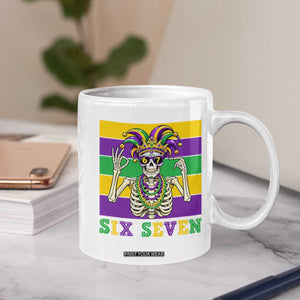 Funny Mardi Gras Skeleton Coffee Mug Six Seven Meme TS12 Print Your Wear