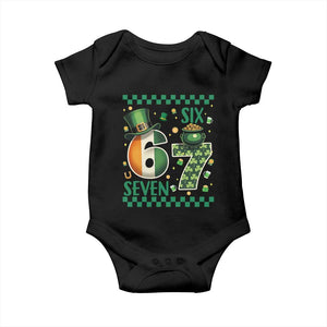 Funny St Patricks Six Seven Baby Onesie Gen Z Irish Gift TS12 Black Print Your Wear