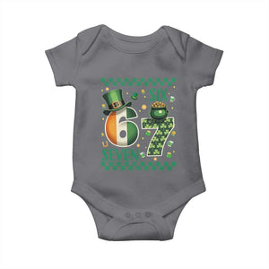 Funny St Patricks Six Seven Baby Onesie Gen Z Irish Gift TS12 Charcoal Print Your Wear
