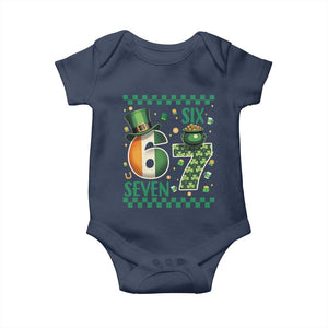 Funny St Patricks Six Seven Baby Onesie Gen Z Irish Gift TS12 Navy Print Your Wear