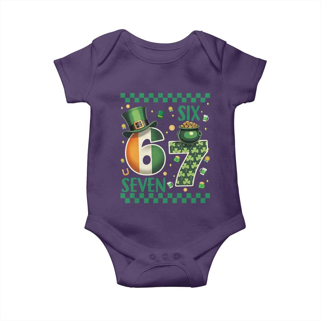 Funny St Patricks Six Seven Baby Onesie Gen Z Irish Gift TS12 Purple Print Your Wear