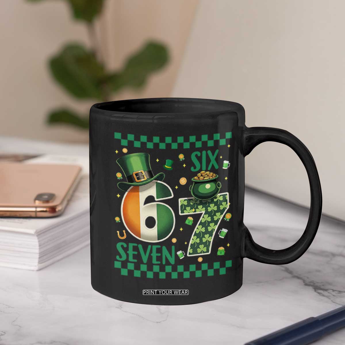 Funny St Patricks Six Seven Coffee Mug Gen Z Irish Gift TS12 Print Your Wear