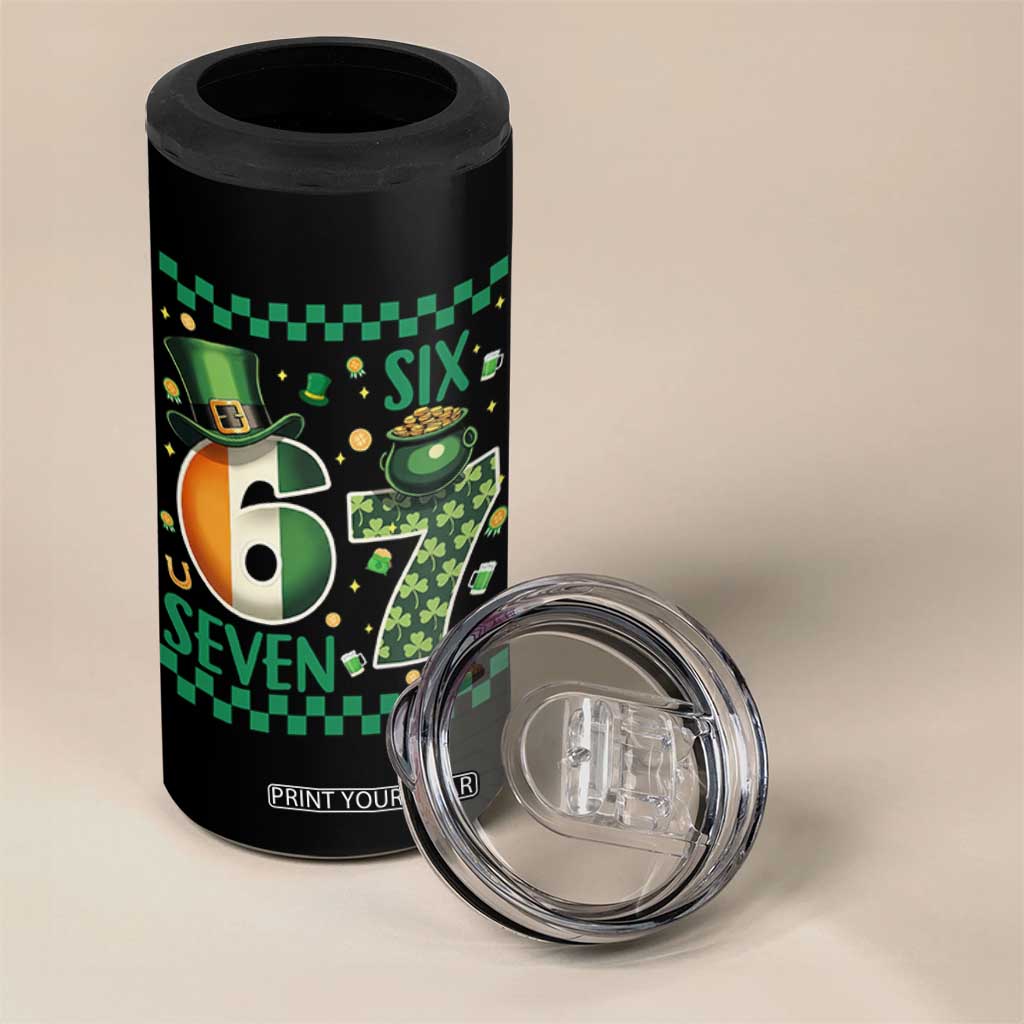 Funny St Patricks Six Seven 4 in 1 Can Cooler Tumbler Gen Z Irish Gift TS12 Print Your Wear