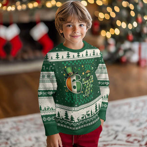 Funny St Patricks Six Seven Ugly Christmas Sweater Gen Z Irish Gift TS12 Forest Green Beige Print Your Wear
