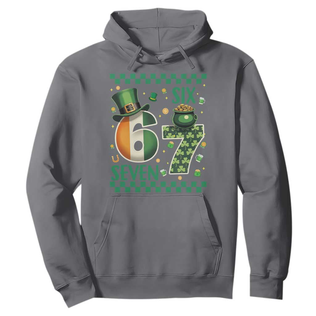 Funny St Patricks Six Seven Hoodie Gen Z Irish Gift TS12 Charcoal Print Your Wear