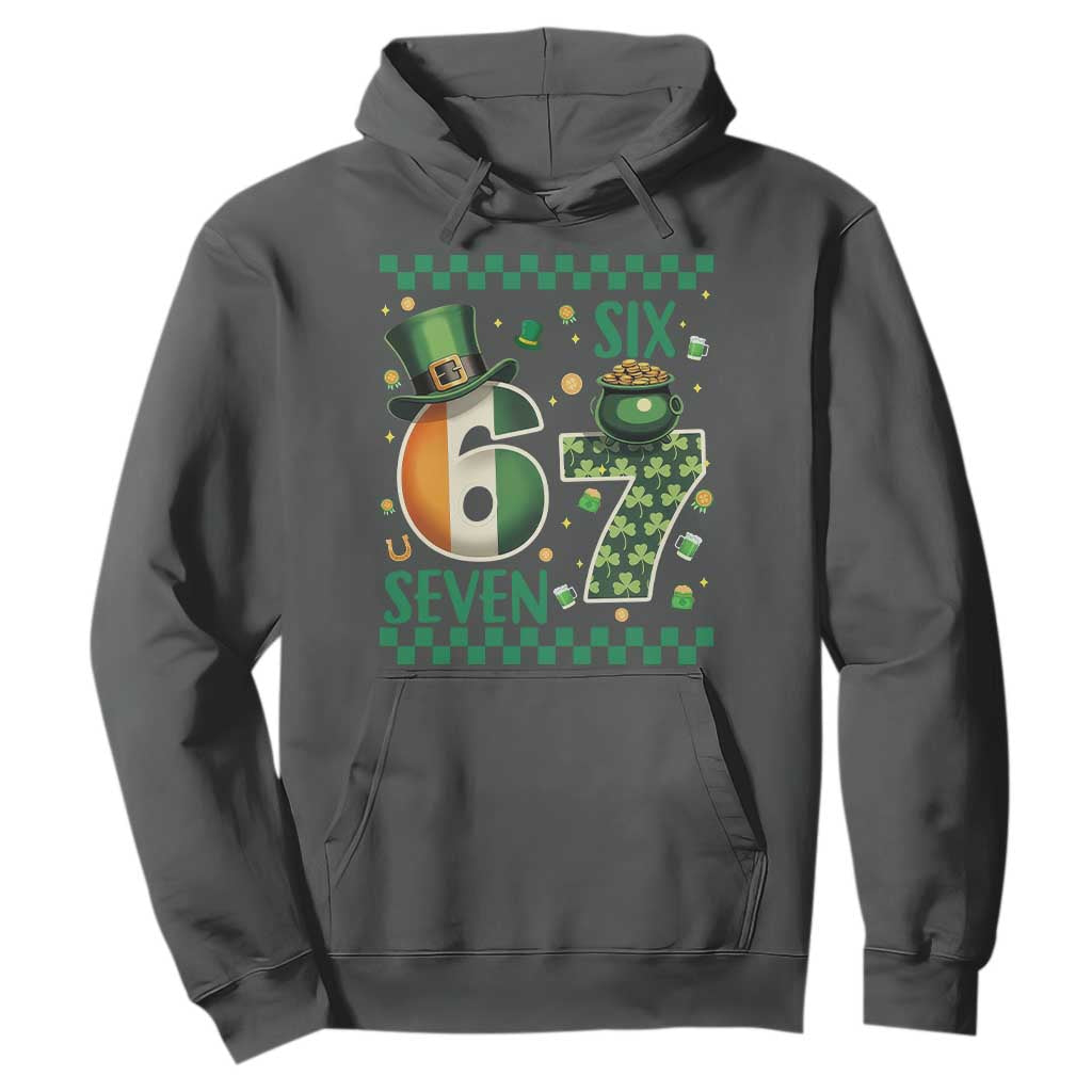 Funny St Patricks Six Seven Hoodie Gen Z Irish Gift TS12 Dark Heather Print Your Wear