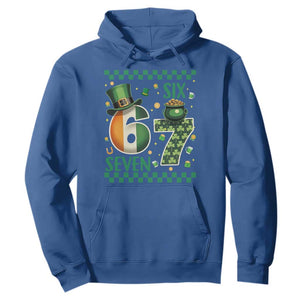 Funny St Patricks Six Seven Hoodie Gen Z Irish Gift TS12 Royal Blue Print Your Wear