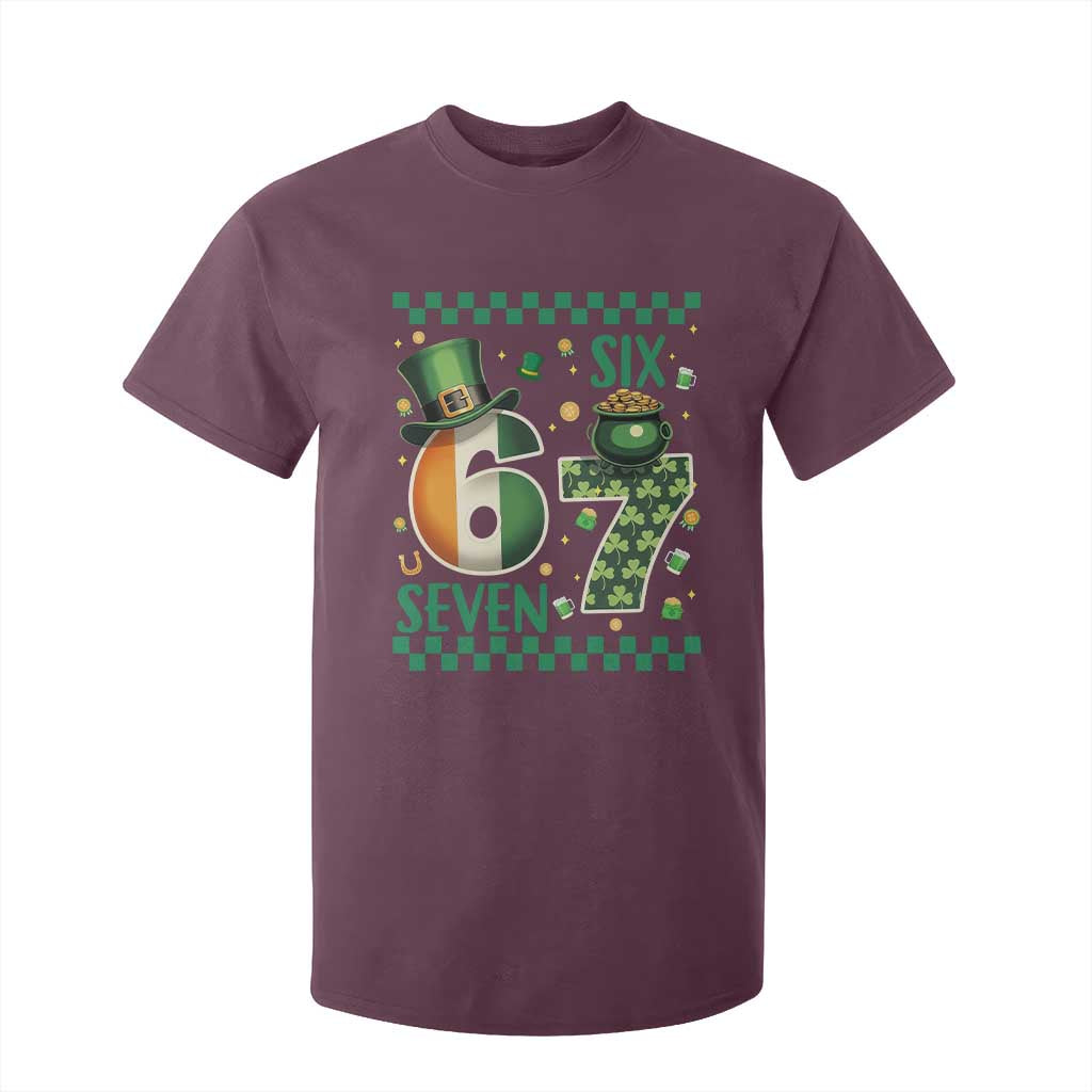 Funny St Patricks Six Seven T Shirt For Kid Gen Z Irish Gift TS12 Maroon Print Your Wear