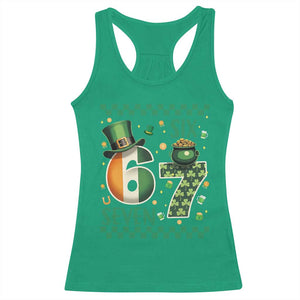 Funny St Patricks Six Seven Racerback Tank Top Gen Z Irish Gift TS12 Irish Green Print Your Wear