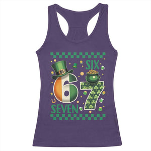 Funny St Patricks Six Seven Racerback Tank Top Gen Z Irish Gift TS12 Purple Print Your Wear