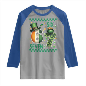 Funny St Patricks Six Seven Raglan Shirt Gen Z Irish Gift TS12 Sport Gray Royal Print Your Wear