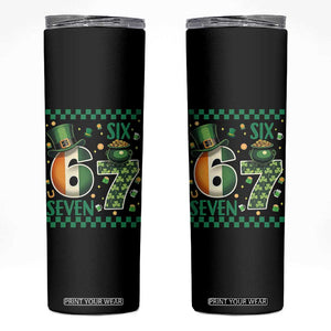 Funny St Patricks Six Seven Skinny Tumbler Gen Z Irish Gift TS12 Black Print Your Wear